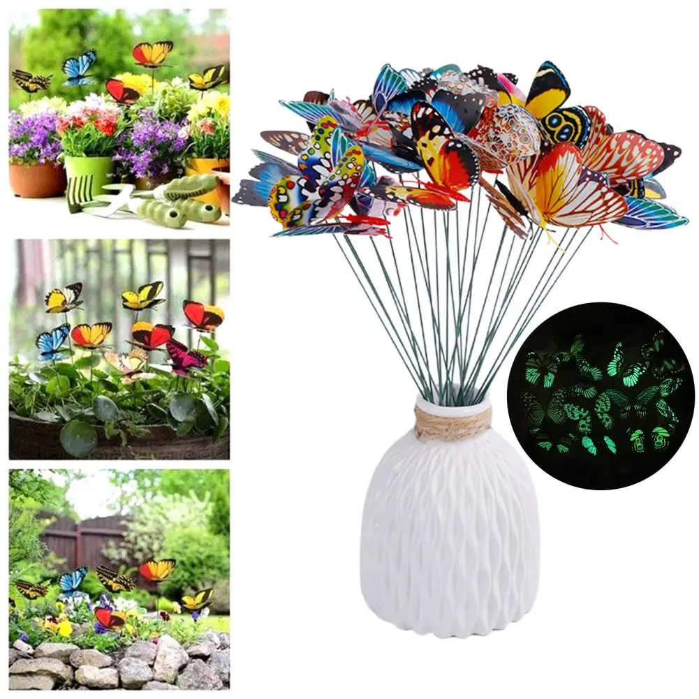 3D Falso Butterfly Stake Set, Decoração de jardim ao ar livre, Resistente às intempéries, Borboletas em Pole Sticks, Foto, 10
