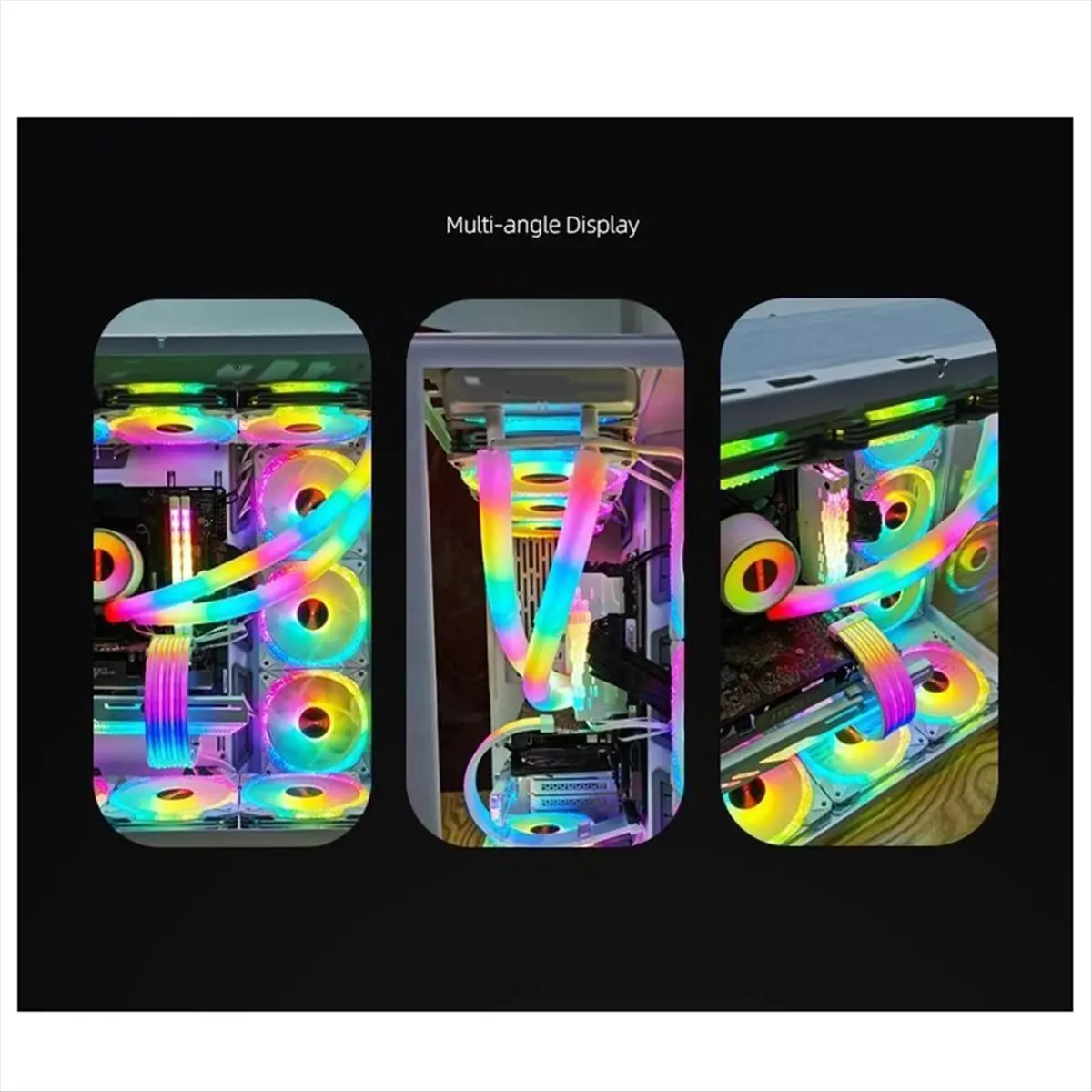 Welcome Deal-2 PCS ARGB Silicone Tube Sleeve for Water Cooling Radiators, 5V 3PIN Soft Tube Vest, Computer ARGB Decoration B
