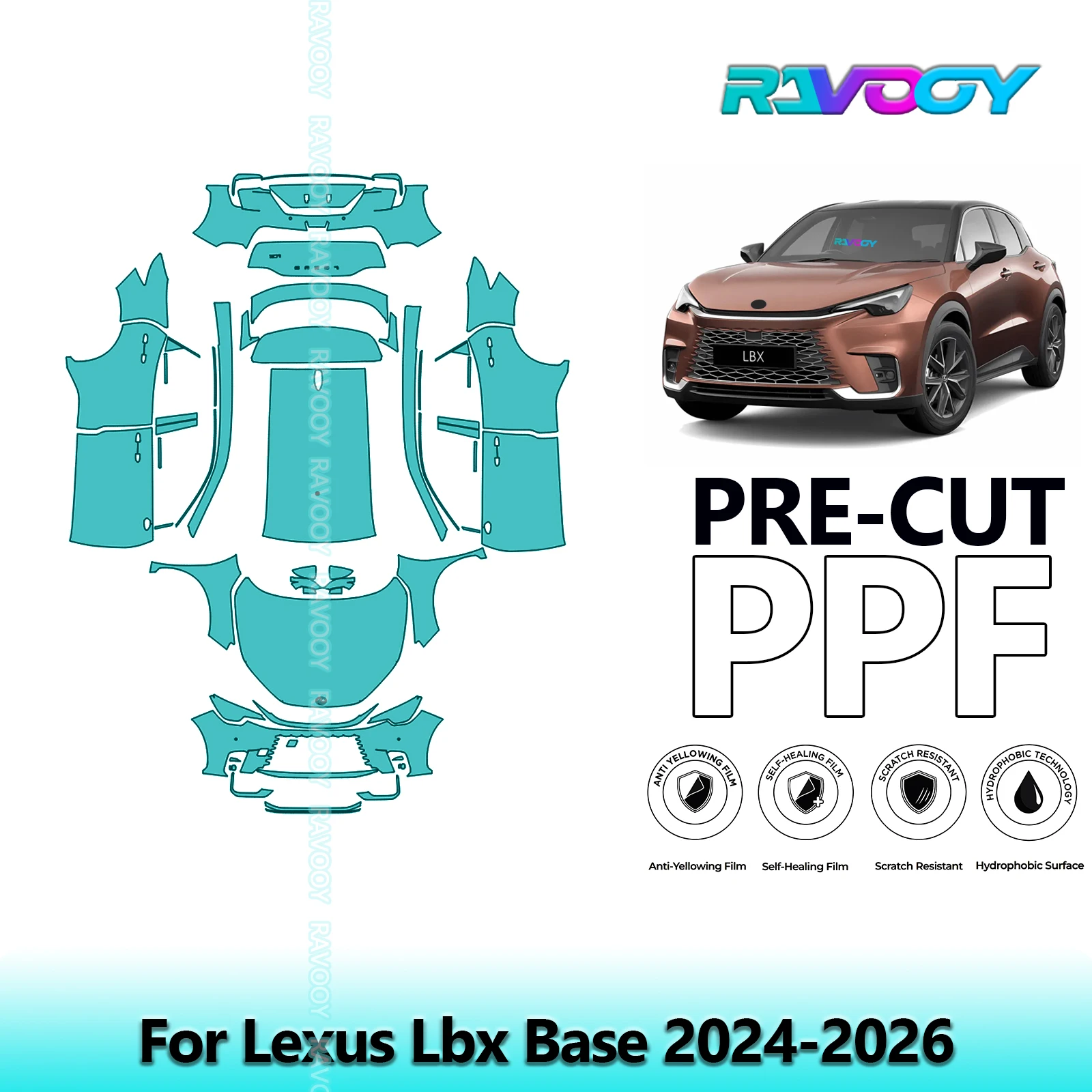 For Lexus LBX Base 2024-2026 Full Vehicle 8.5Mil Precut PPF Kit Paint Protection Film