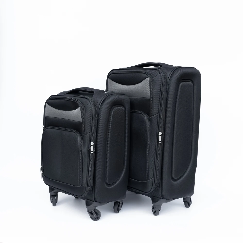 

2 Piece Oxford Cloth Luggage Set 20+24 Inch Softside Trolley Case No Lock Universal Wheels Lightweight Travel Suitcase