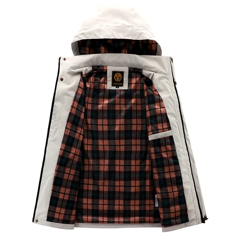 Men's Casual Jacket Parka Autumn/Winter Hooded Jacket Men's Coat Solid Color Outdoor Chic