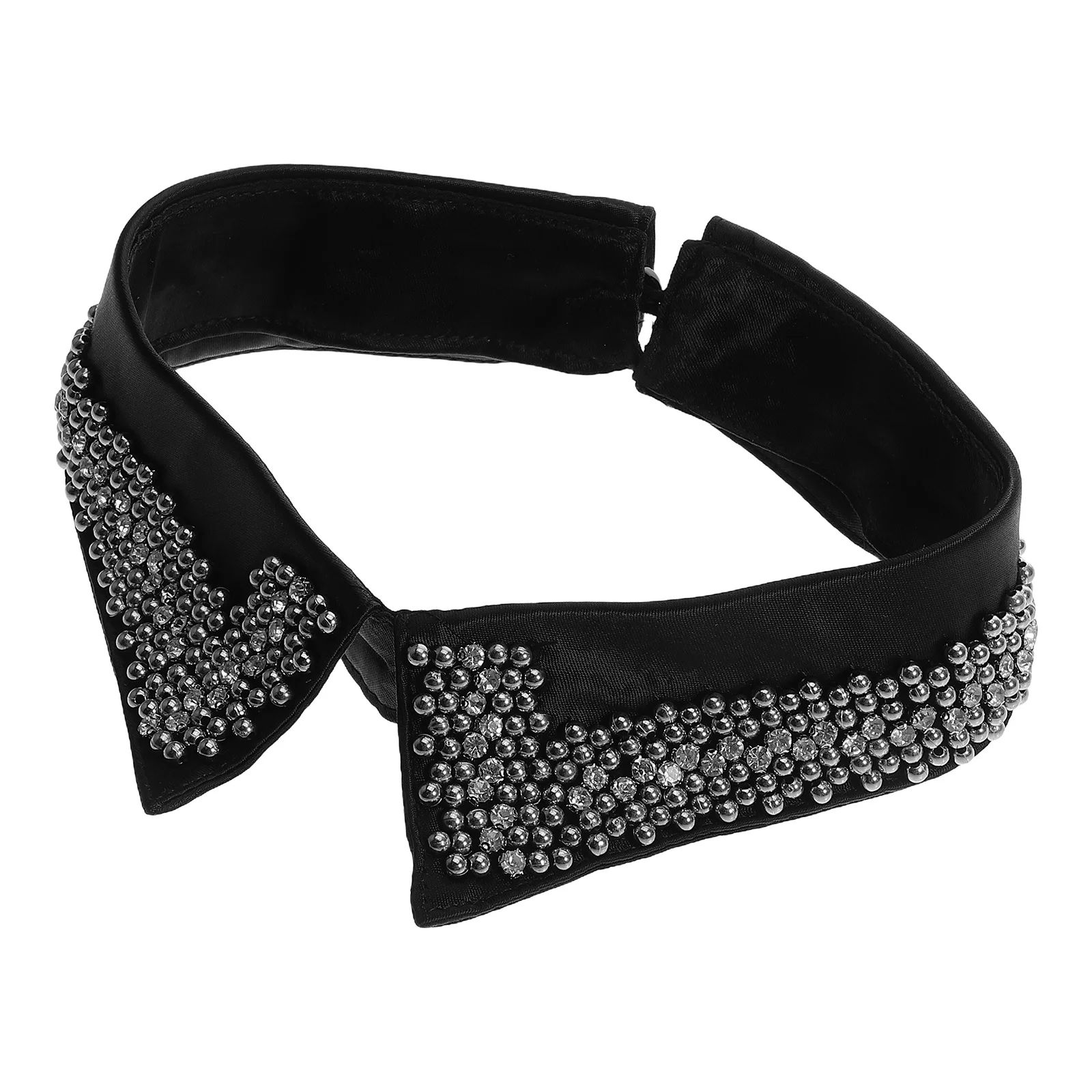 

Fashionable Black Beaded Faux Collar Detachable Blouse Accessory Stylish Choker Necklace for Women Vintage Elegance