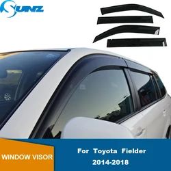 Car Black Window Sun Rain Exterior Visor For Toyota Fielder 2014 2015 2016 2017 2018 Sunny Visor Deflector Guard Window Visor