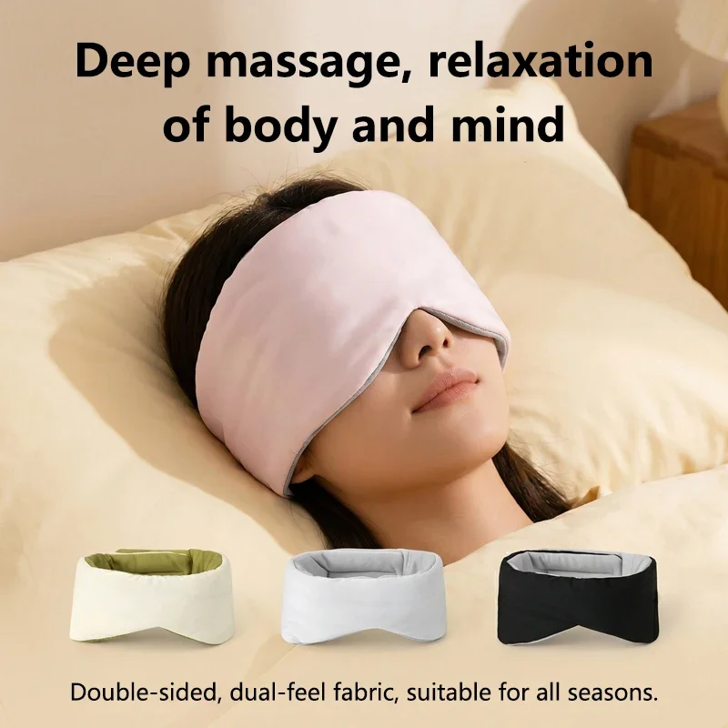 1PC Travel Eye Mask Sleep Ice Silk Breathable Relieve Fatigue Warm Cool Velcro Double-sided Full Coverage Blackout Eye Mask