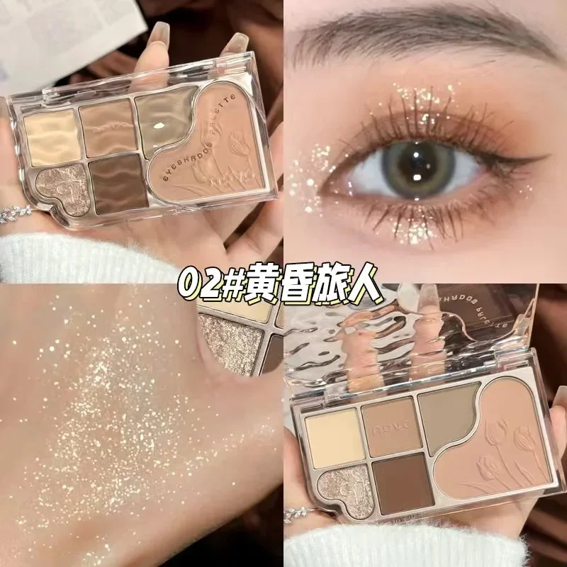 NOVO Dream Star Sand six color comprehensive eye shadow disc beginner matte highlight brightening powder blusher one disc