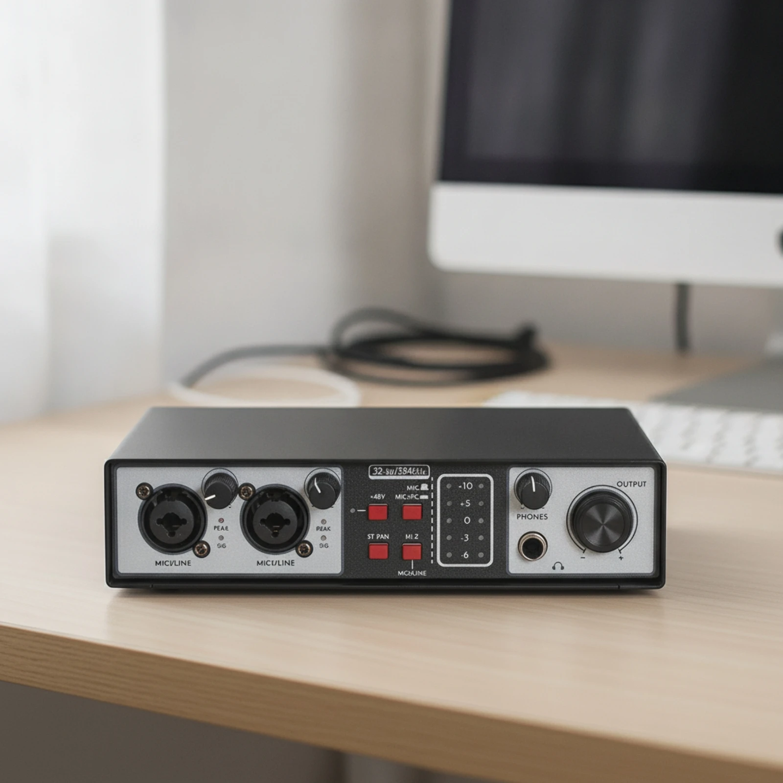 USB Audio Interface Low-Noise Audio Interface with Type-C Mixer Professional Sound Board Tabletop for Creators, Home Recording