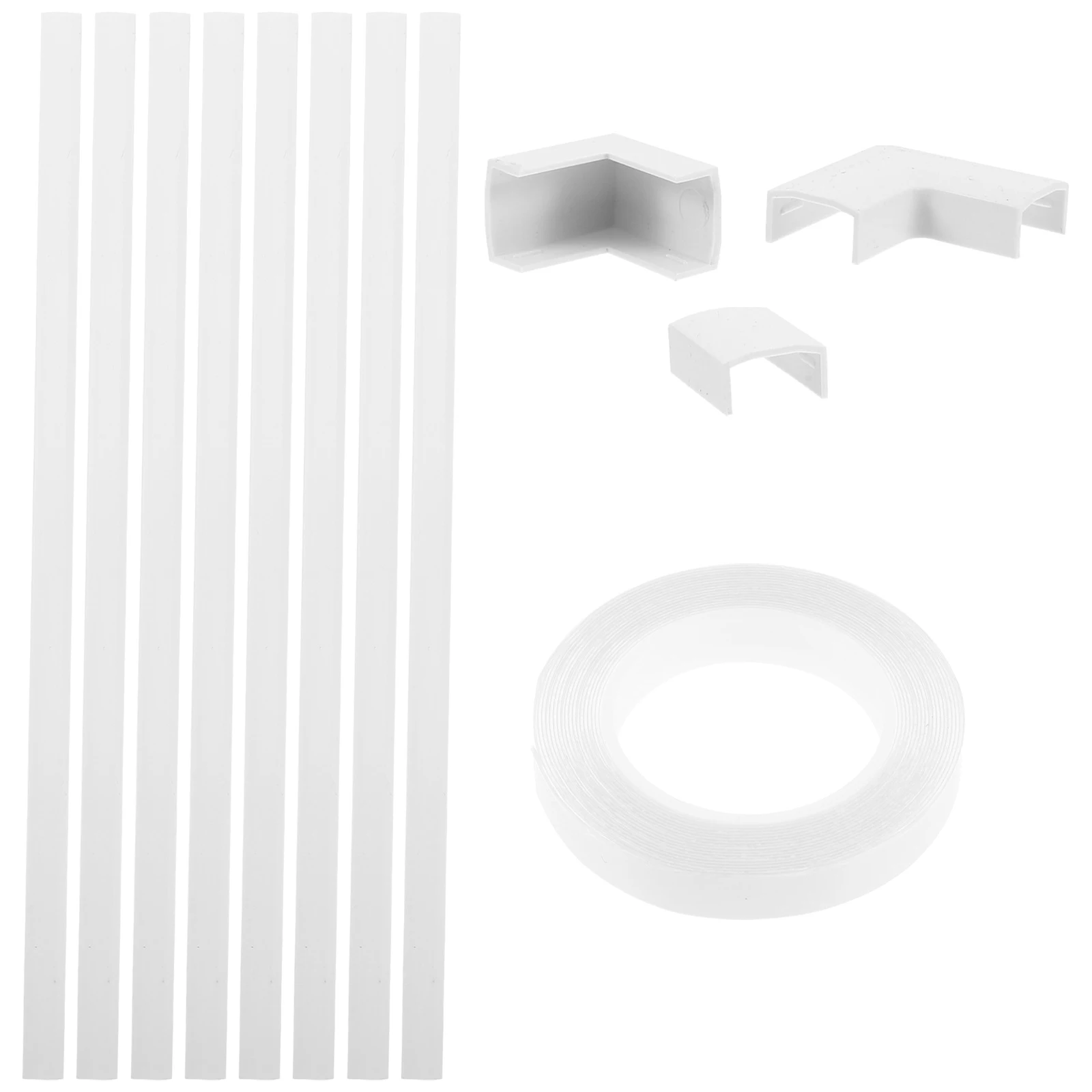 

1 set Cable Hider Wall Strips Wire Cover Concealer 12x7 White Mount Cord Management Durable Fire Resistant Computer Audio