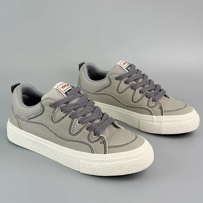 

High Quality Personalized Design Solid Color Vulcanized Board Shoes, Fashionable, Versatile, Comfortable, Low Top Men's Shoes