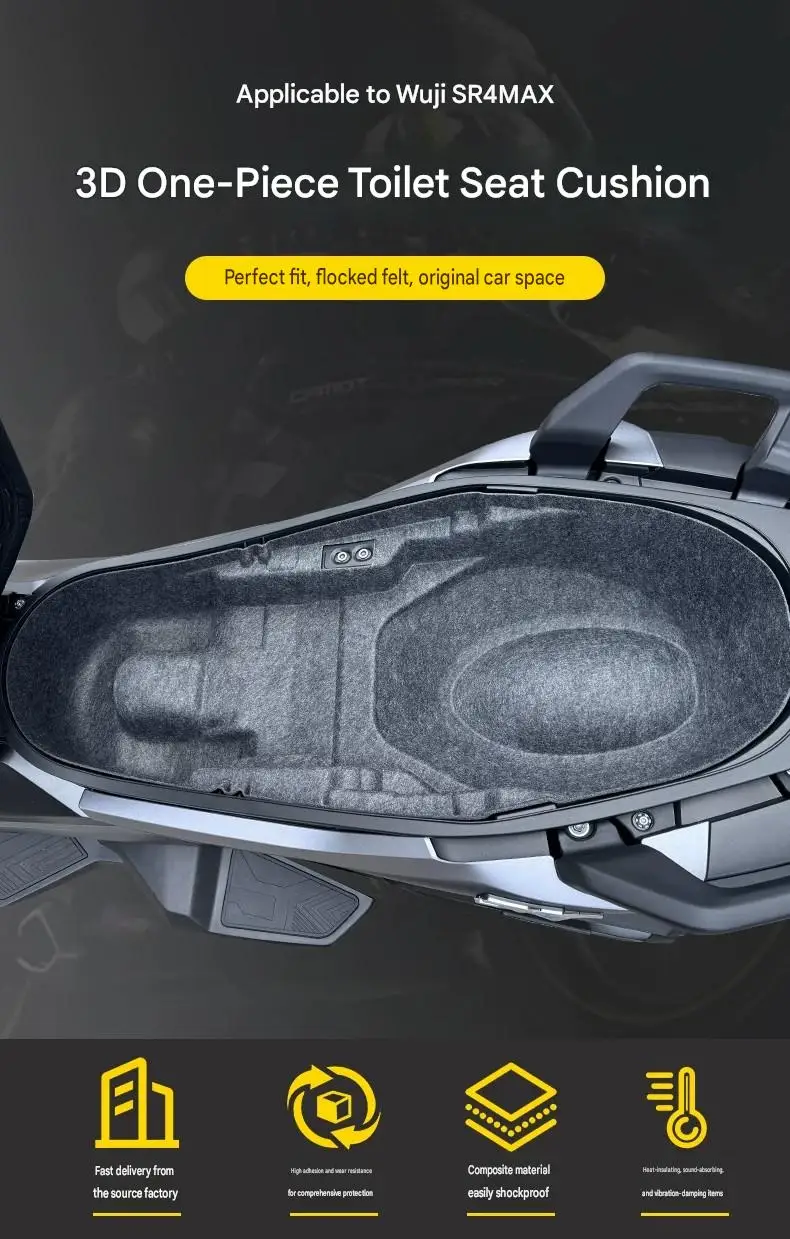 For VOGE SR4MAX Shockproof Wearproof Felt Liner Dust Isolation Layer Keep Under-seat Storage Space Clean And Tidy