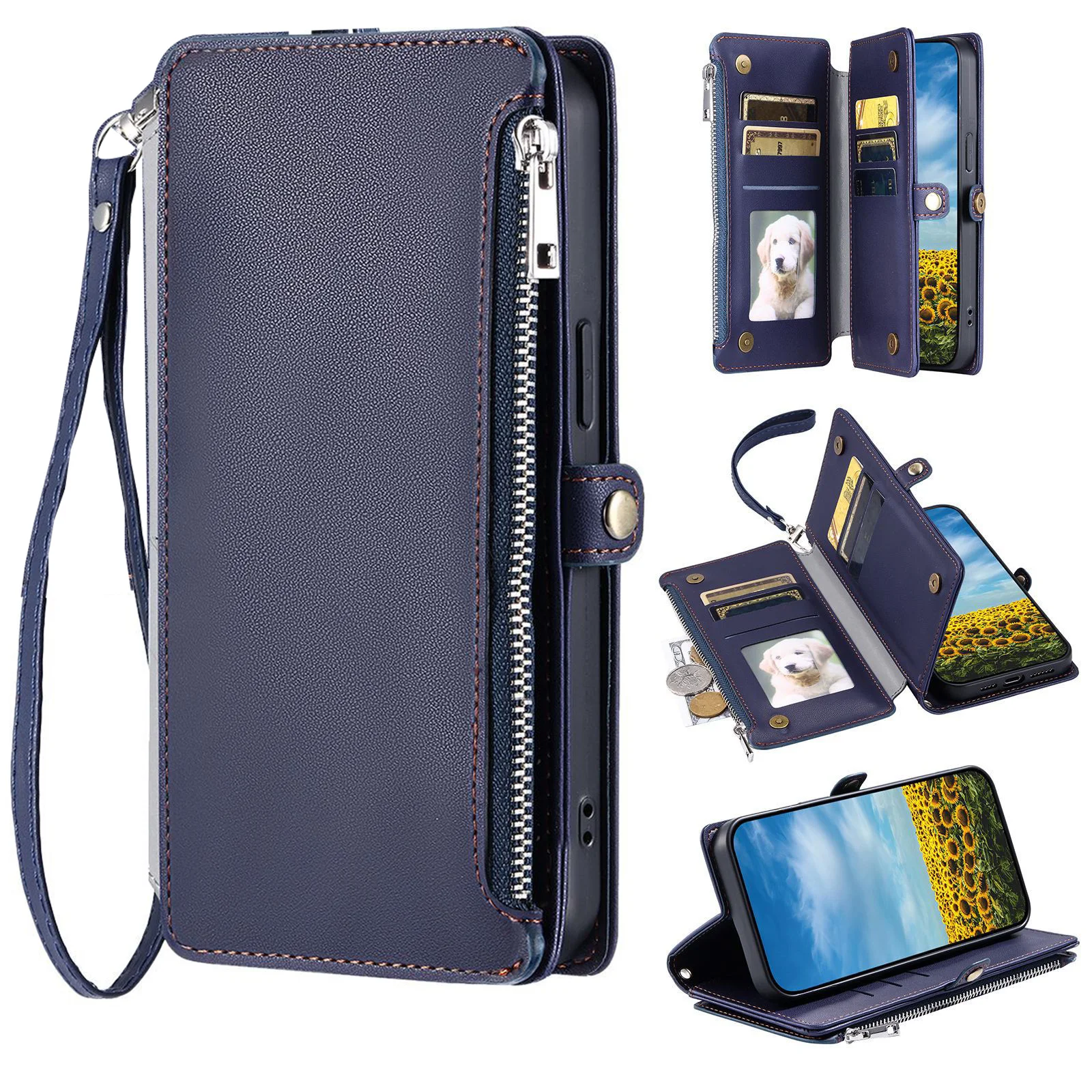 

Crossbody Zipper Wallet Case for Huawei Nova 10 Pro Multi 8 Card Slot Leather Lanyard Flip Phone Cover For Huawei Nova 10 SE