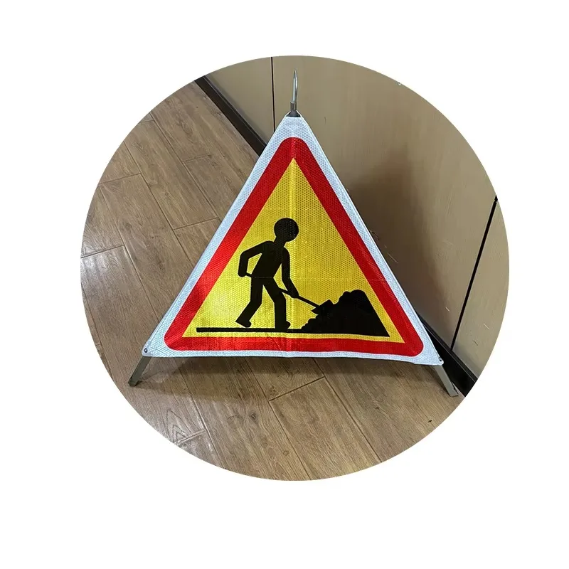 Custom-made item; the price is only a deposit Foldable  Reflective Tripod Roadway Warning Sign Triangle