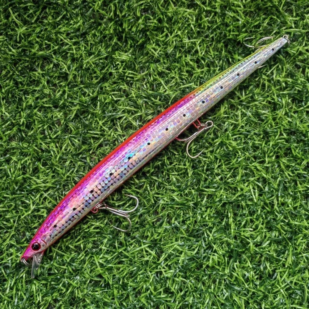MUKUN Ultra Long Casting Slim Minnow schwimmender Angelköder 210 mm 34 g 10–100 cm Salzwasser künstliche große harte Köder – Detail 5