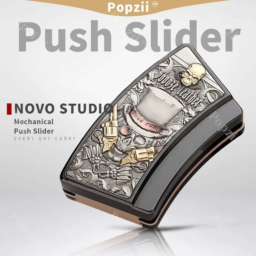

NOVO STUDIO Zirconium Mechanical Push Slider Fidgeting toy Metal Adult Sensory Office Stress Relief Gadgets Anxiety Toys