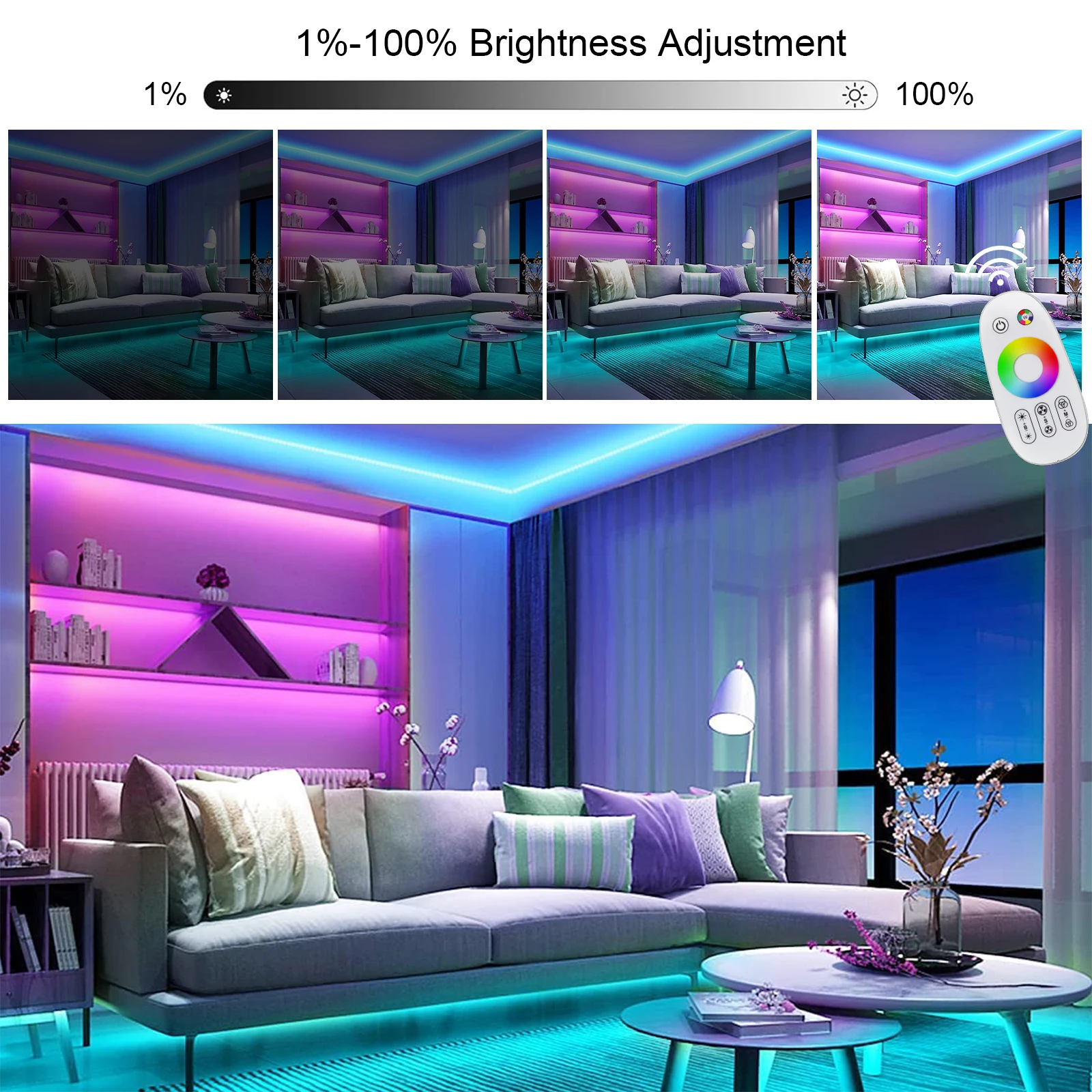 Imagem -03 - Dupla Fileira Rgb 5050 Levou Tira de Luz 220v com Controle Remoto 120leds m Ip67 Impermeável Fita Flexível Fita Lâmpada