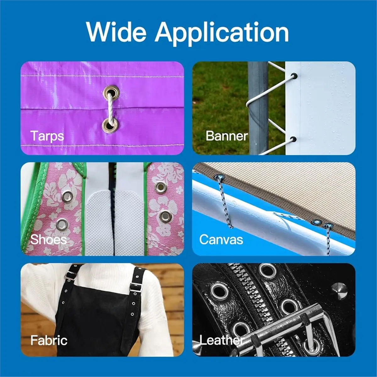 【BAAQ】 Heavy Duty Grommet Tool Kit, 1/4 and 3/8 Inch Handheld Hole Punch Pliers for Tarps Canvas Banner Leather Fabric 10mm/6mm
