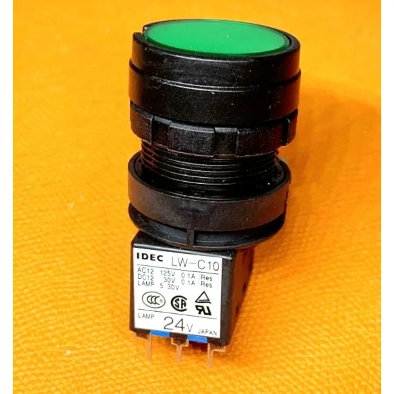IDEC original Hequan LW-C10 24V button switch with light LW1L-green M1C14VG R round welding