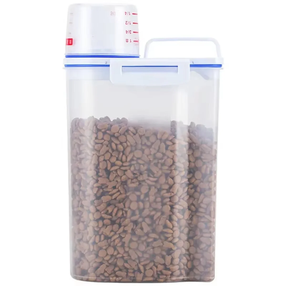 HHTL Moisture-Proof Sealed Pet Food Storage Container with Measuring Cup,Plastic Dog Cat Food Pail, Pet Supplies Accessories