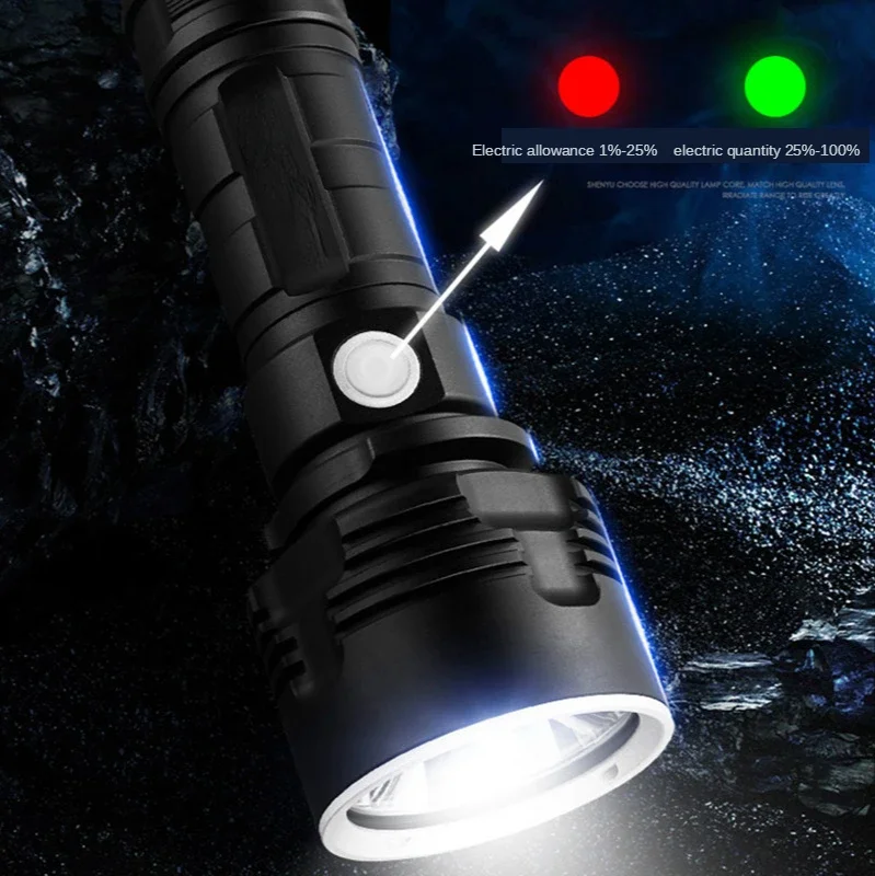 Super Powerful LED Flashlight L2 P70 Tactical Torch Rechargeable Long Range Waterproof Lamp Ultra Bright Outdoor Lantern Camping