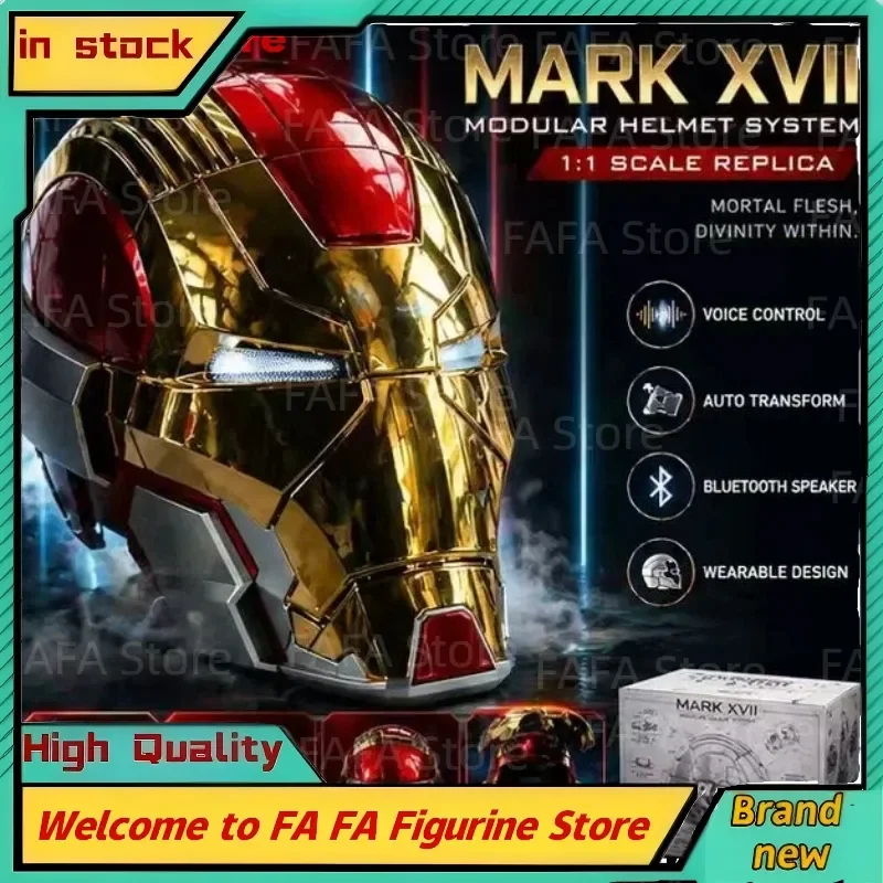 iron man bluetooth helmet New Marvel Mk17 Iron Man Helmet With Voice Control, Wearable  Shape-Shifting, English Control Jarvis Bluetooth Speake