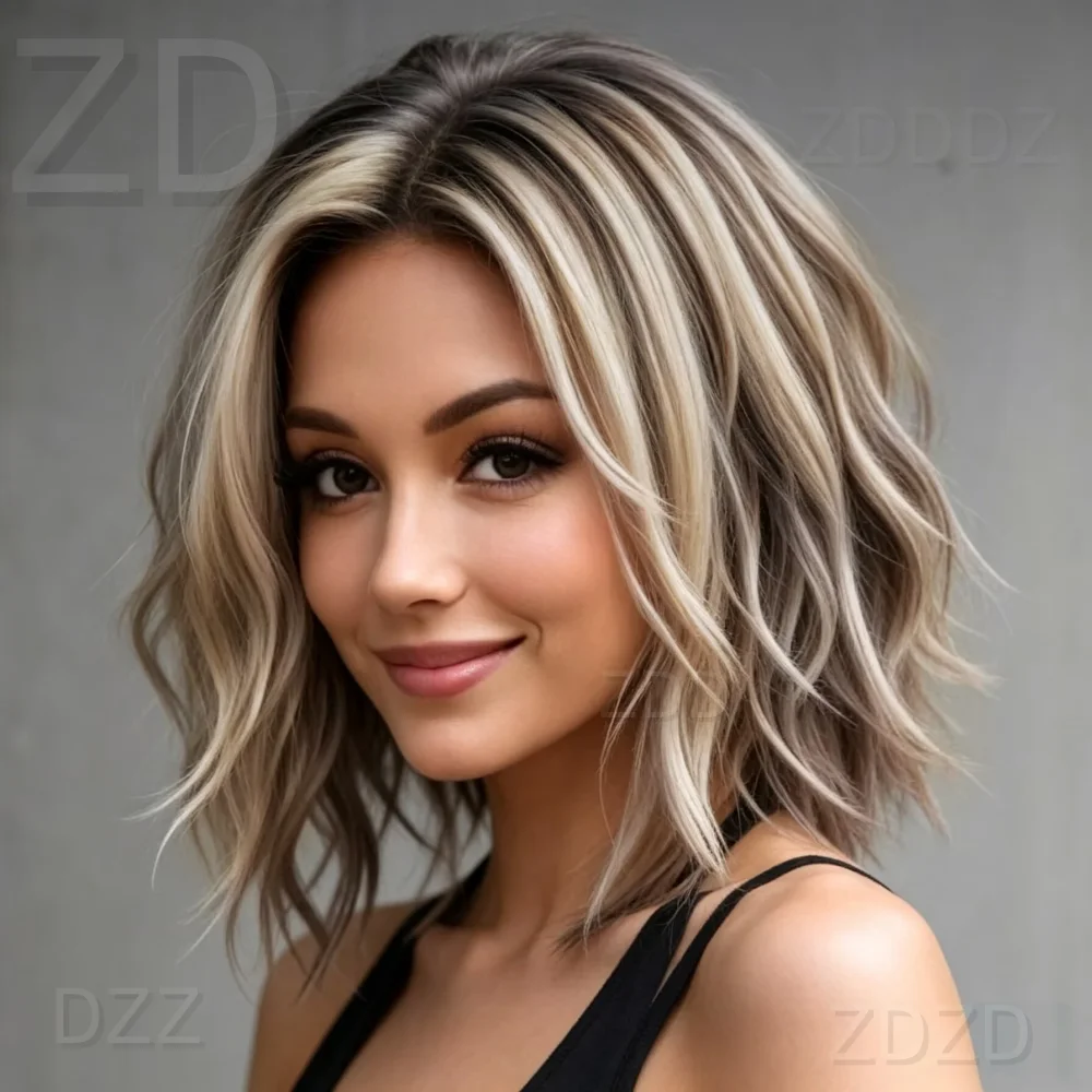 Soft 100% Human Hair Wig Highligh Blond Wave 150 Density 13x4 Lace Front with Baby Hair Pre-Plucked | Easy Care for Natural Look