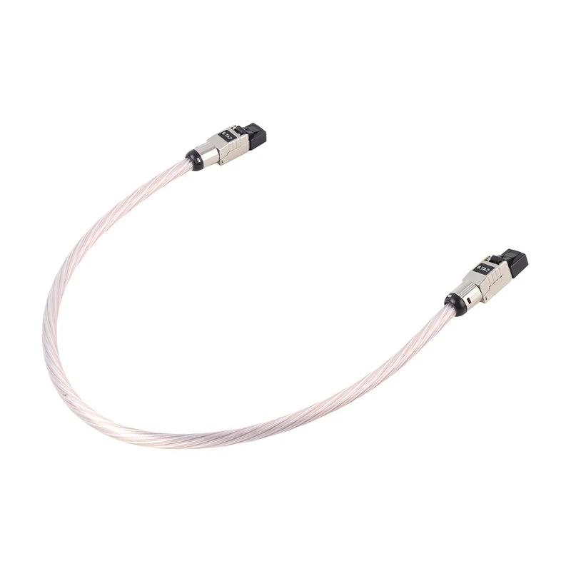 Hifi Copper Silver Braided Cat8 Ethernet Cable 40Gbps 2000Mhz High Speed Network Patch Audio RJ45
