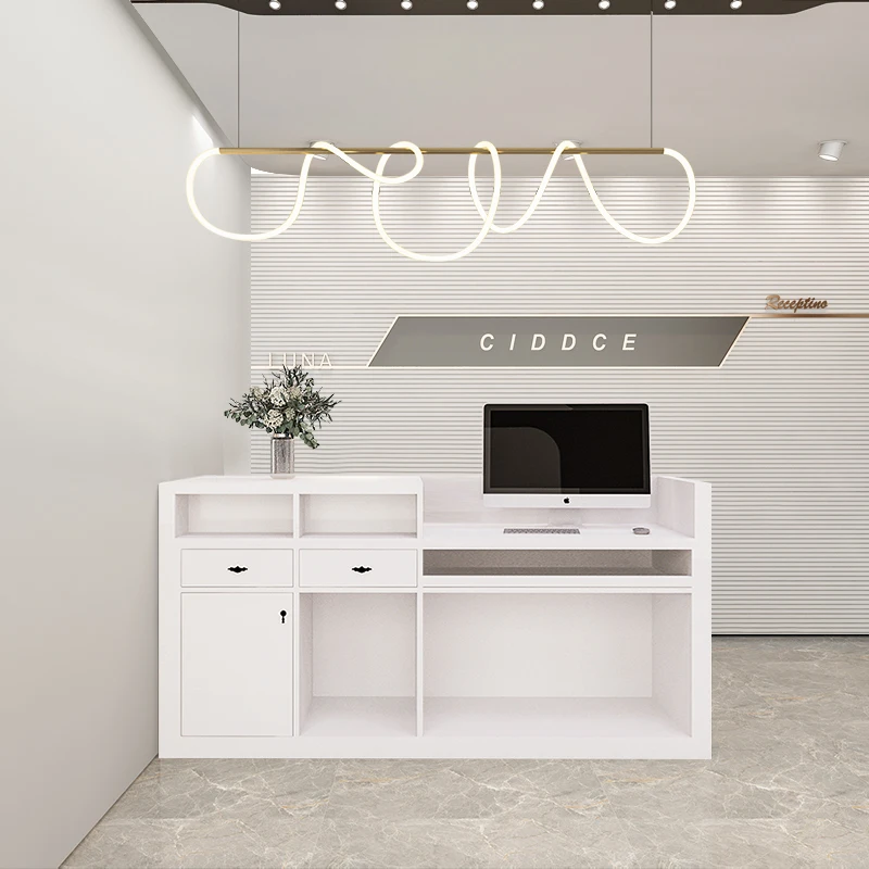

Simple modern stainless steel clothing store women's clothing store bar counter hairdresser snack shop counter small store check