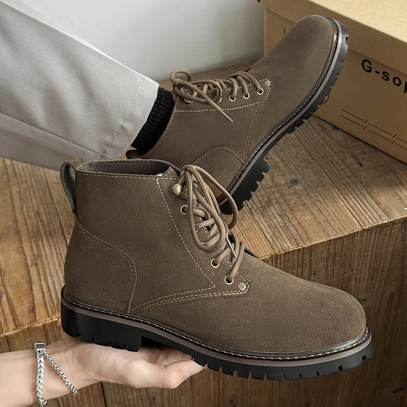 2025-new-men's-big-yellow-boots-durable-anti-skid-sole-high-top-chunky-sole-winter-fleece-lined-british-work-boots-motorcycl