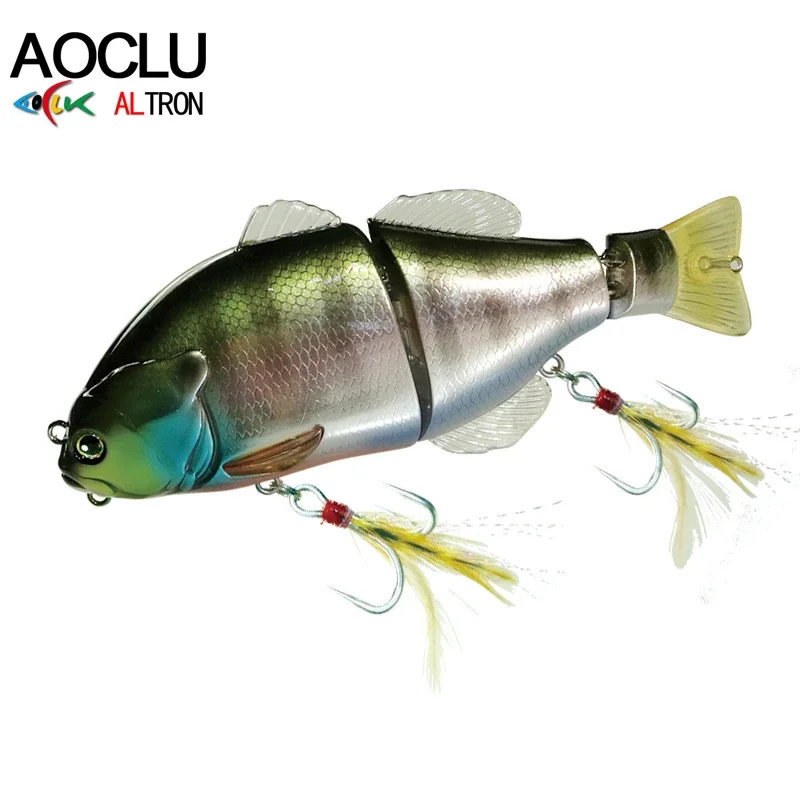 

AOCLU-Floating Swimbait Fishing Lure, Bass Bait, Fresh Salt Water, BKK Strong Hooks, Vibration, Minnow , 160mm, 72g, 9 Colors