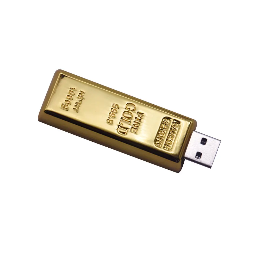 Ổ USB Flash 128GB 64GB Kim Loại Mới Nhất Thỏi Vàng Thanh USB 2.0 Ổ Đĩa Flash 4GB Cle USB bộ Nhớ 8GB 16GB 32GB Usb Ổ Đĩa U