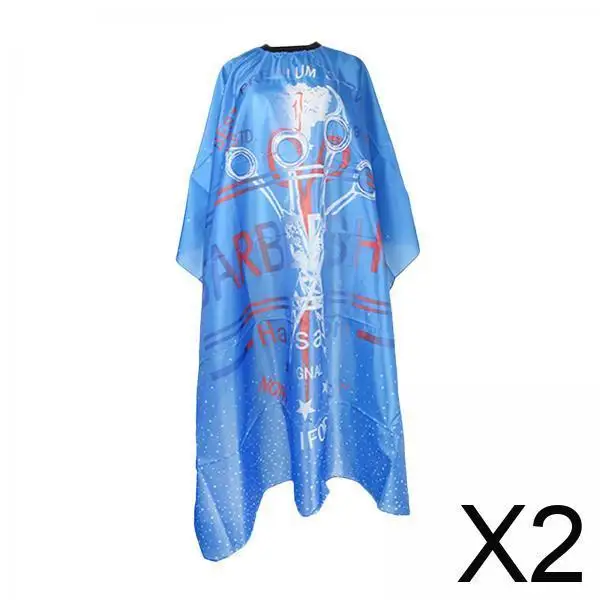 

2 накидки для укладки волос Парикмахерская накидка для стрижки волос 55 x 63 дюйма синяя