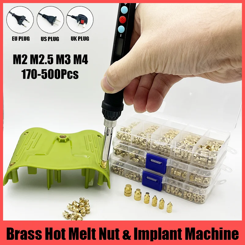 

Hot Melt Nut Implanting Machine Copper Insert Brass Nut Hot Melt Knurled Thread Iron Tip of 3D Printer Plastic Hot Pressing Tool