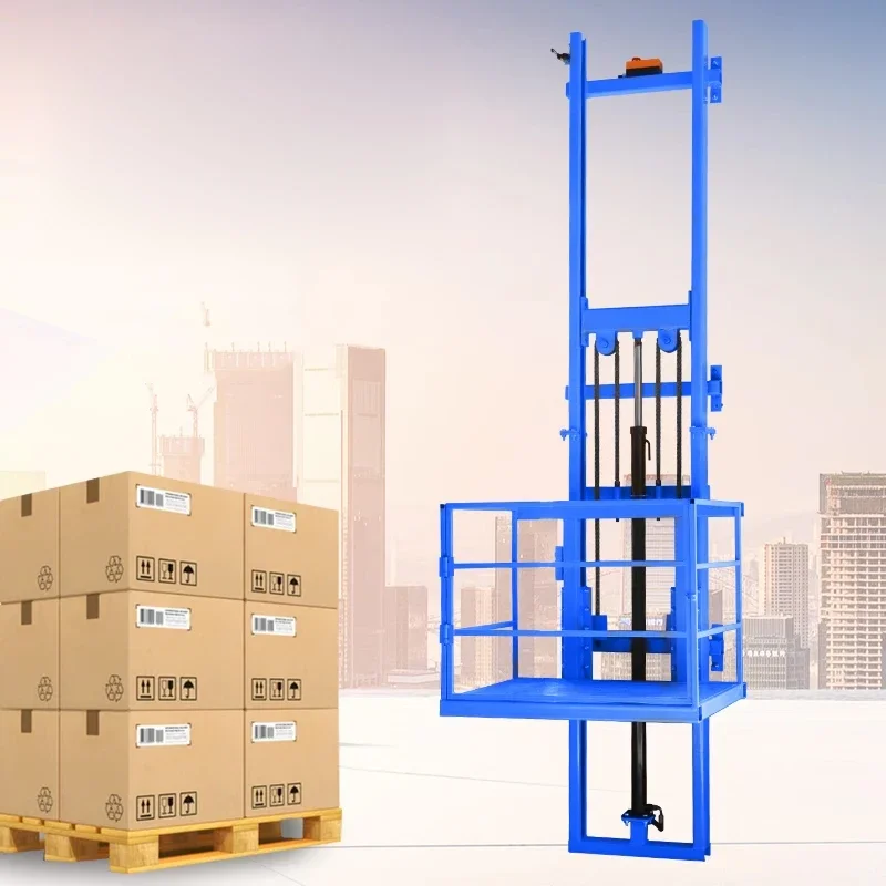 

Электрический подъемник 500 кг/1000 кг, небольшой электрический гидравлический подъемник, грузовой лифт, направляющая, простой складский домашний подъемник