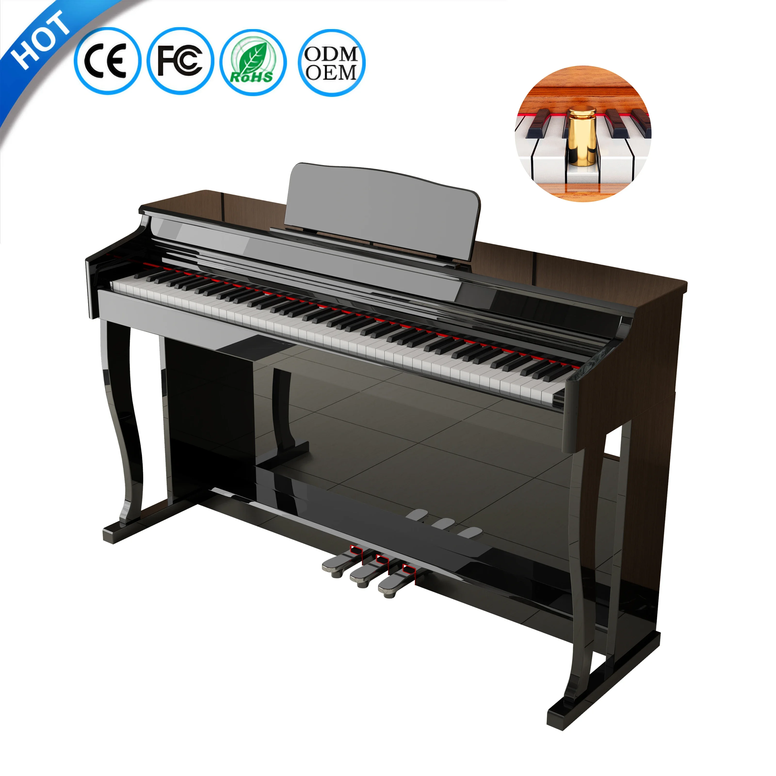 BLANTH 88-Key Weighted Digital Piano Professional Electronic Keyboard MIDI Synthesizer Instrument for Studio Stage Arranging