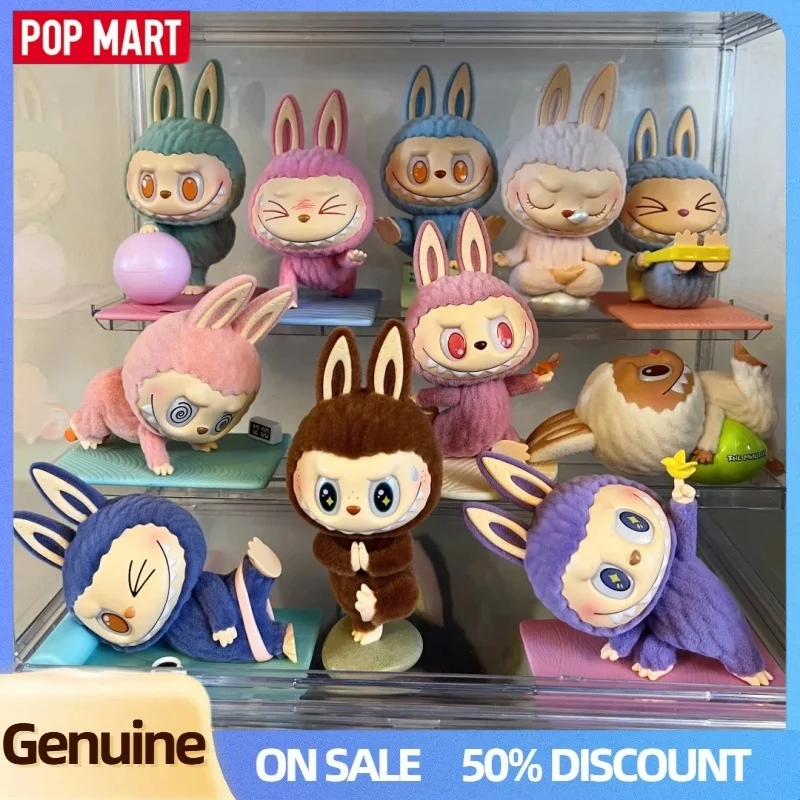 

Genuine Pop Mart Labubu The Monsters Lazy Yoga Series Blind Box Adorable Action Figures For Home Office Unique Desk Decor Gifts