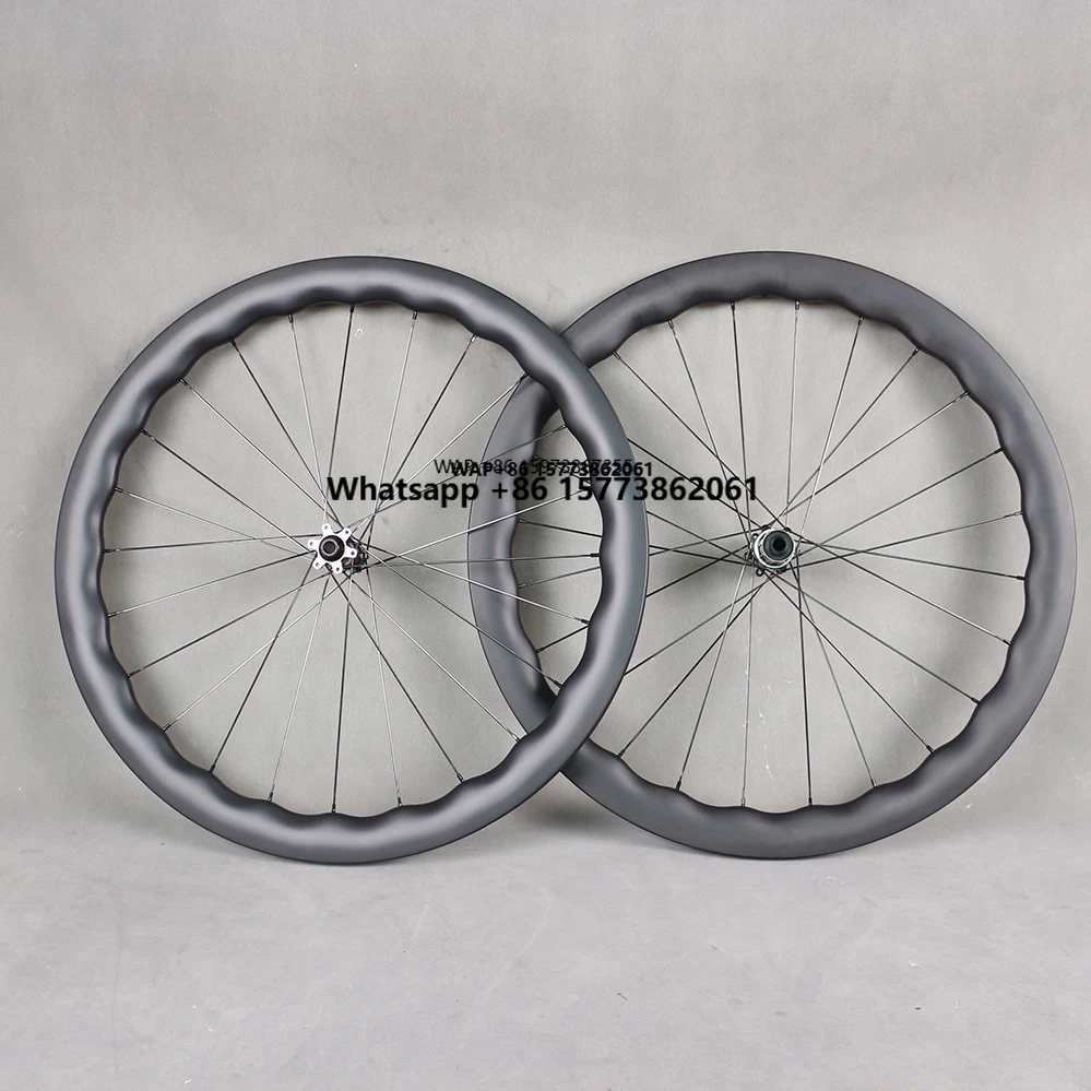 

Колеса для шоссейного велосипеда из карбона, дисковые, с ободами Wave, карбоновый колесный комплект, бескамерные обода на 6 болтов, втулки D411/D412, LC4550G