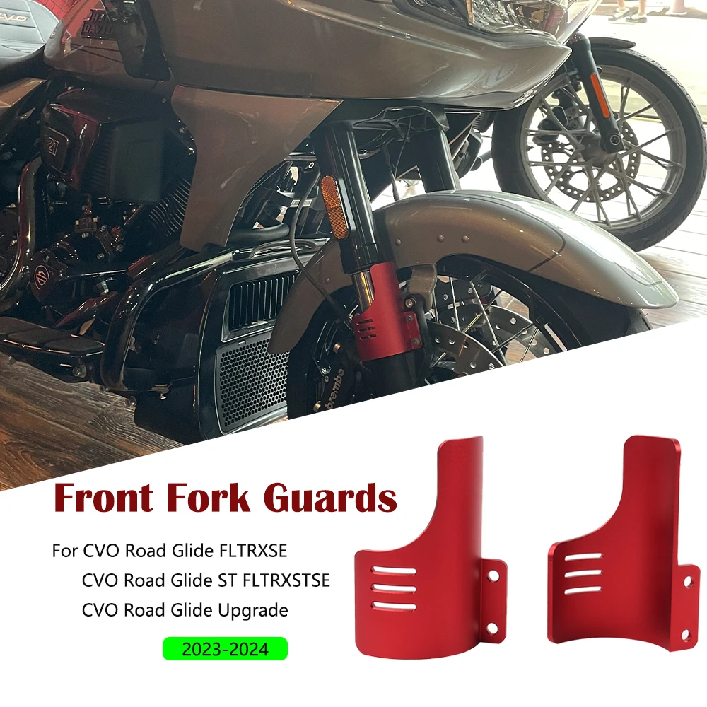 

Motorcycle Front Fork Guards Dust Protection Lower Fork Leg Deflector Shield For Harley Touring CVO Road Glide ST Upgrade 2024