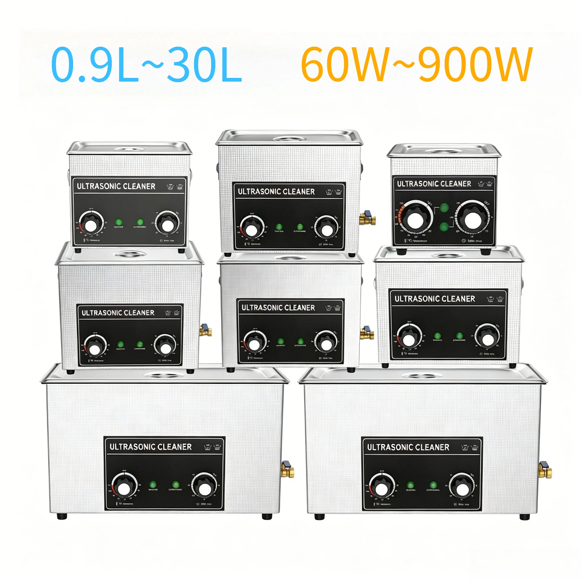 0.9L-30L Heated Ultrasonic Cleaner Portable Ultrasound Washing Bath Machine EU UK Plug for Jewelry Dental Hardware Cleaning