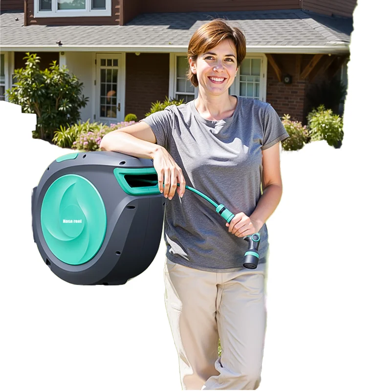 Automatic 180° Free Rotation Garden Hose Reel 1/2\