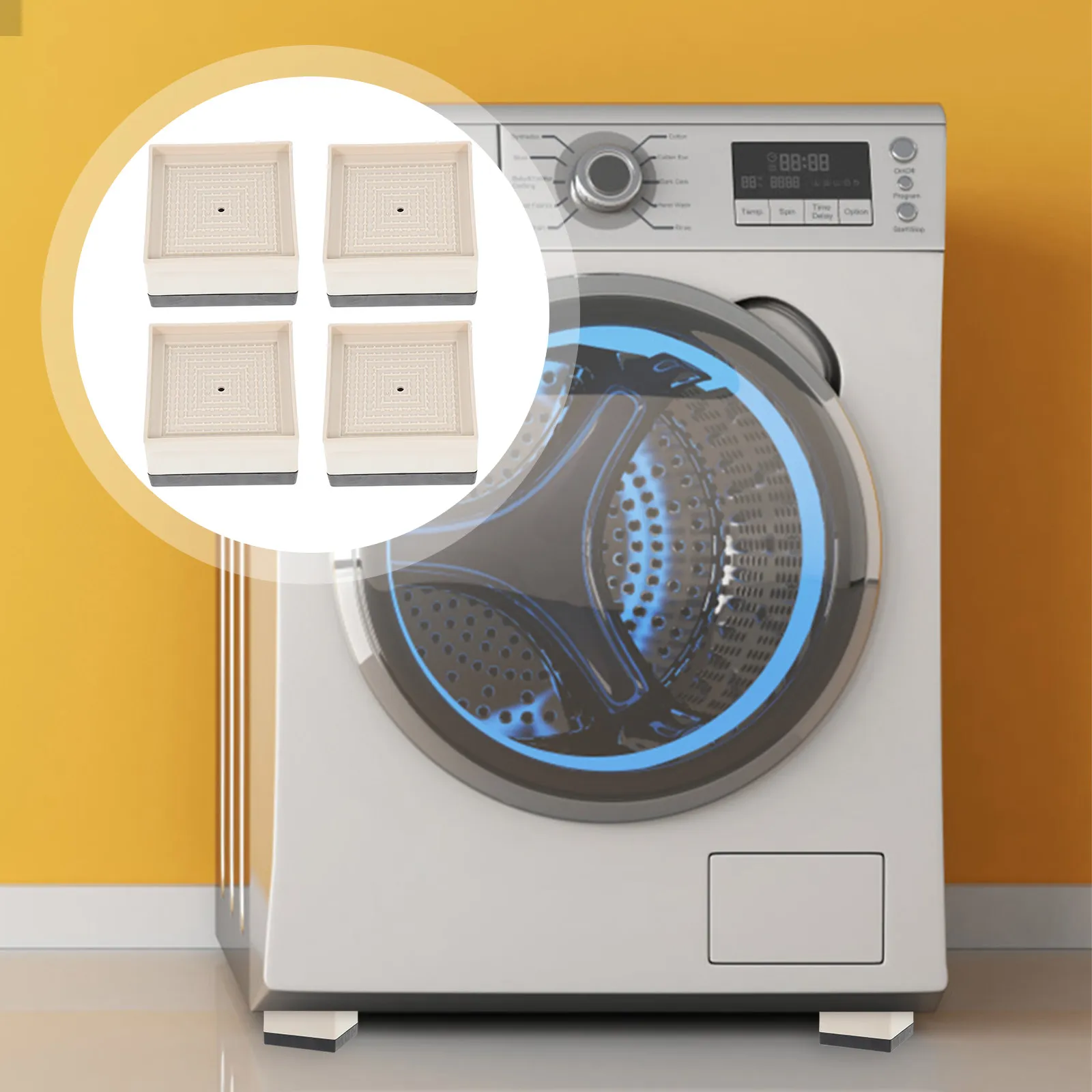 4Pcs Furniture Foot Pads Heavy Duty Non-Slip Tpu Bottom PP Top Floor Protector for Washing Machine Refrigerator Chair Legs