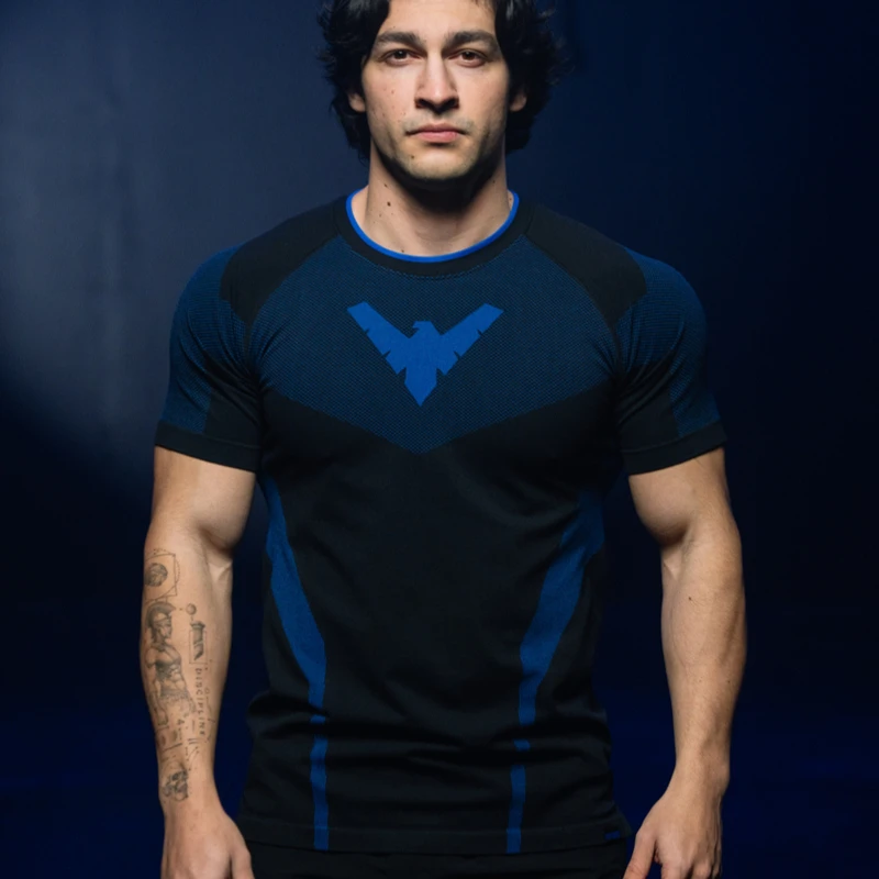 DC Comics Nightwing, edición limitada, camiseta deportiva transpirable de secado rápido para hombre, manga corta, talla grande para adultos, entrenamiento de MMA y Fitness