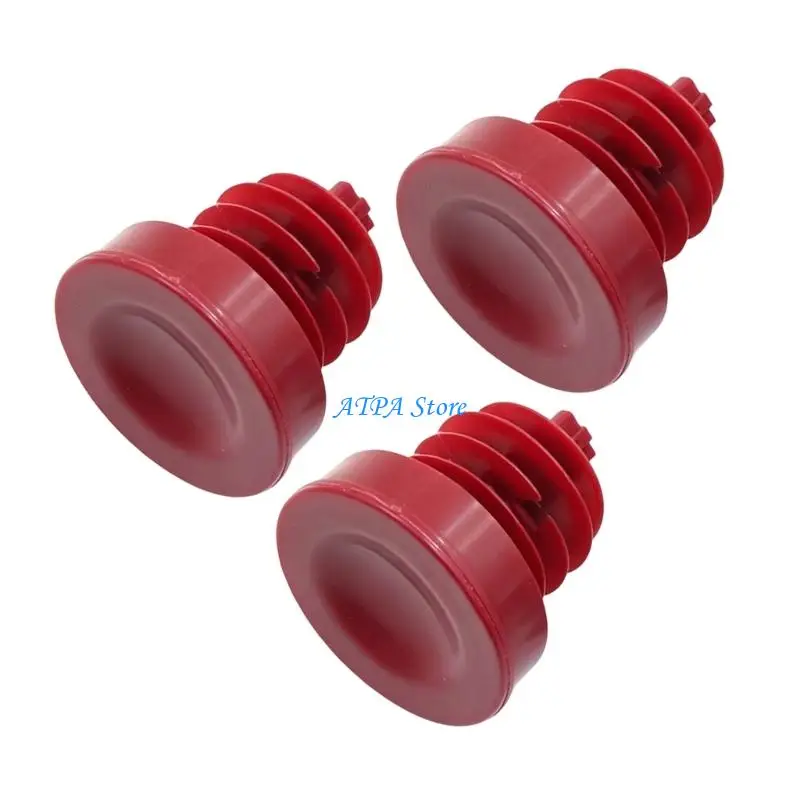 U13C Power Steering Fluid Cap Replacement 53697SB3952, Red Molded Plastic Cover with Built in Seal and Three Piece Supply for