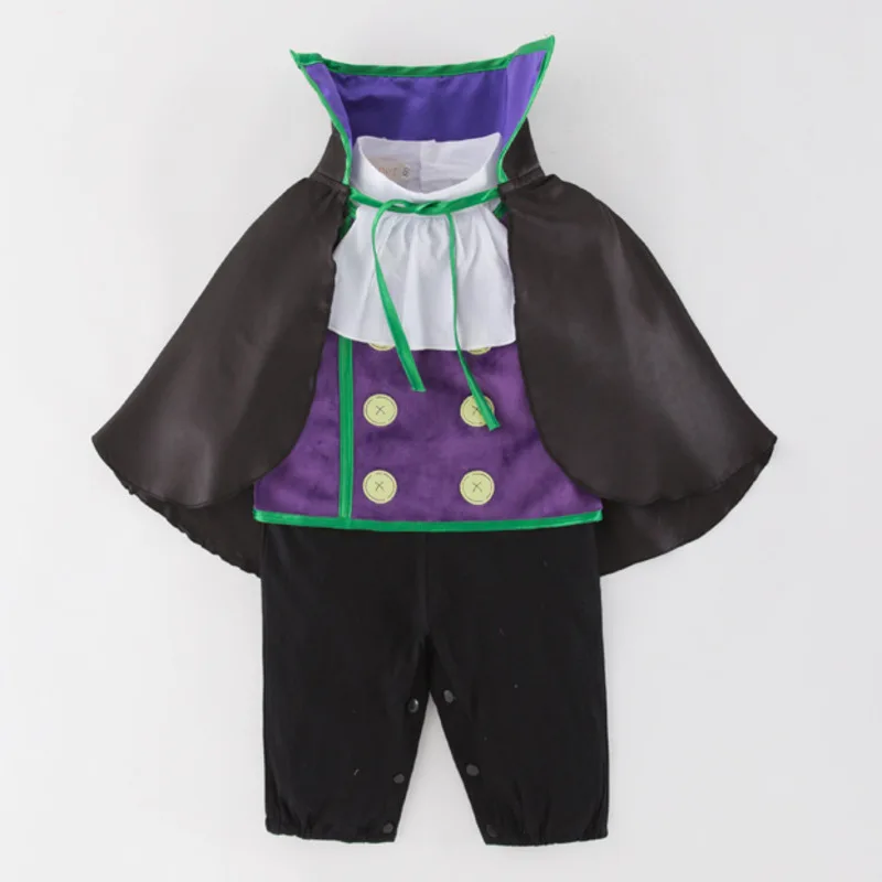 Baby Vampire 3 stks Kleding Set Baby Peuter Cosplay Kostuum Vest + Mantel + Romper Kinderen Jongens Halloween Vakantie Purim outfits