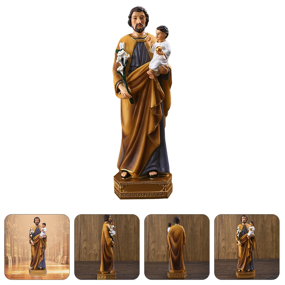 

1Pcs Jesus Statue Resin Religious Ornament Home Desktop Decor for Study Room Church Prayer Decoration Home Desktop Adornment