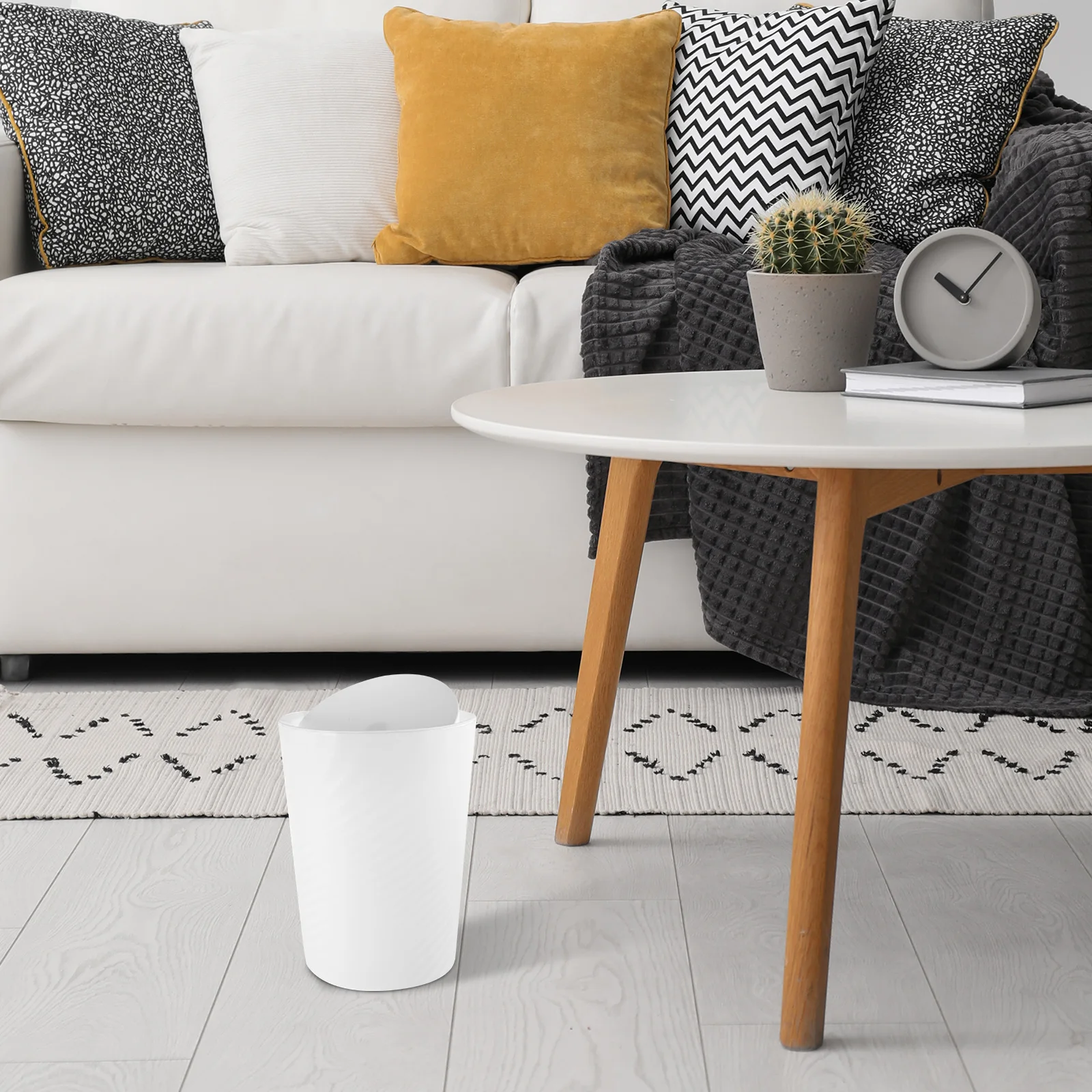 

Bathroom Trash Can with Lid Large Capacity Wastebasket Odor Concealing Garbage Bin for Office Bedroom Hotel