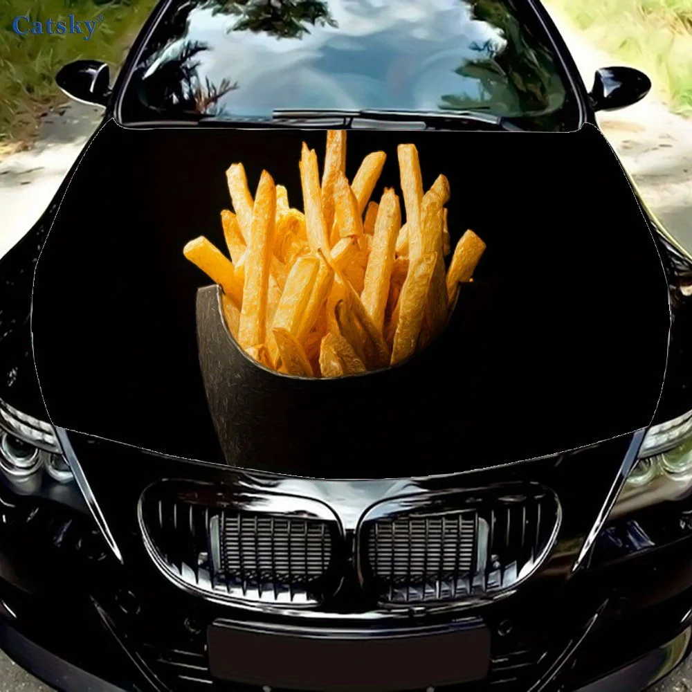 

Наклейки на капот автомобиля Dark Sinister Fries, декоративные наклейки на чехлы автомобиля и виниловые обертки для легковых автомобилей, внедорожников и грузовиков. Самоклеящаяся, ва