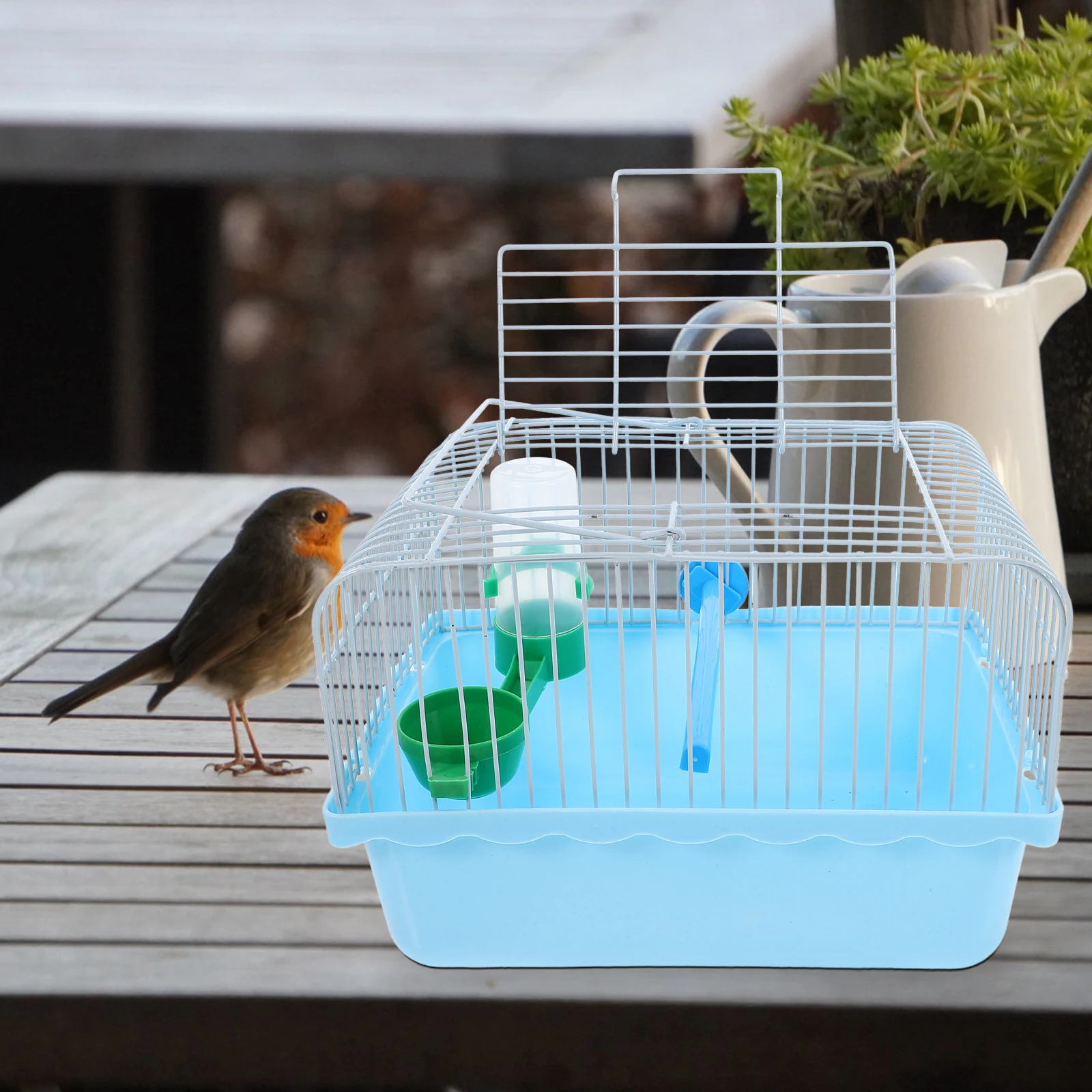 

Bird Cage with Stand Parakeet Portable Birdcage Parrot Pet Blue Iron Birdcages for Parakeets Travel