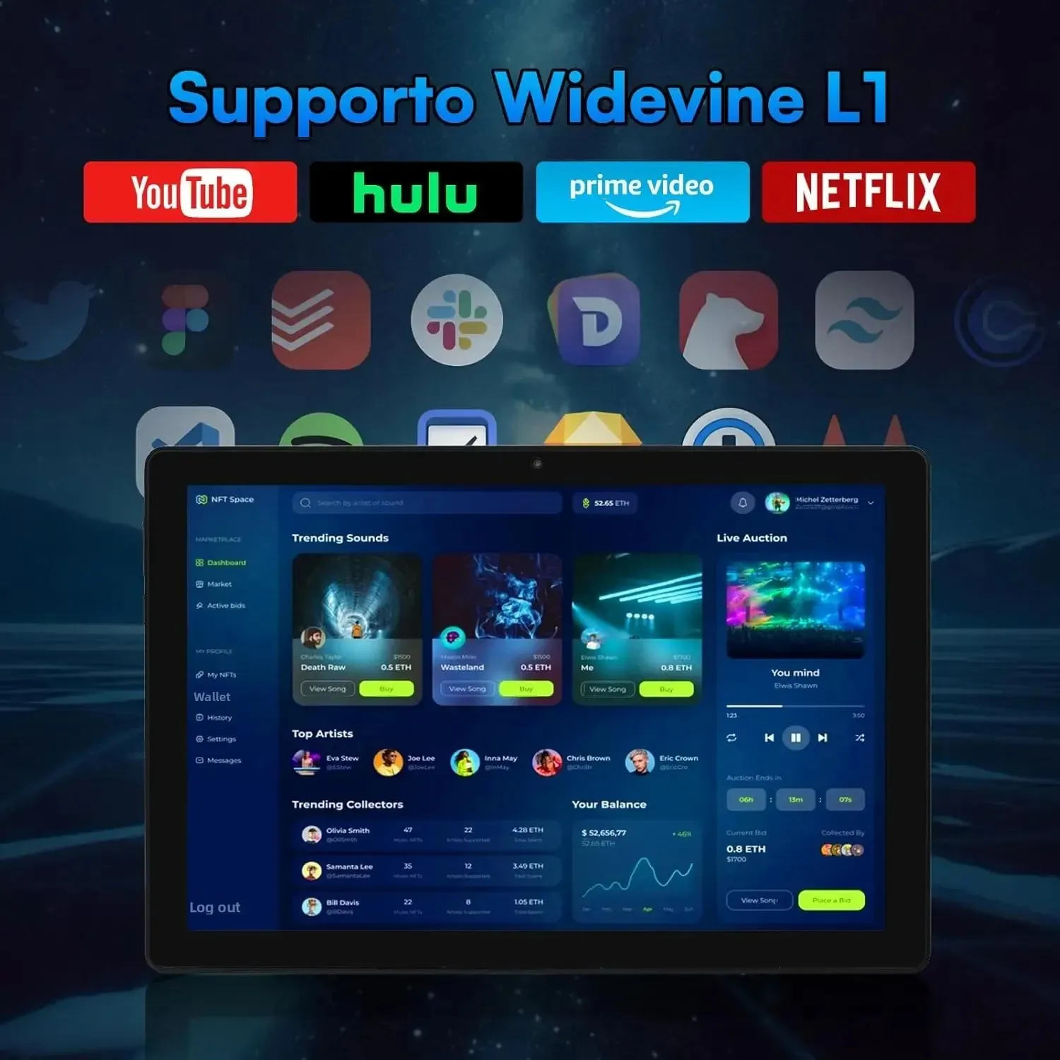 Tablet Terbaru 10 Inci Android 15 Octa-Core 20GB RAM 64GB ROM 1280x800 IPS Tablet PC WiFi6 Bluetooth5.3 Widevine L1 Set Keyboard