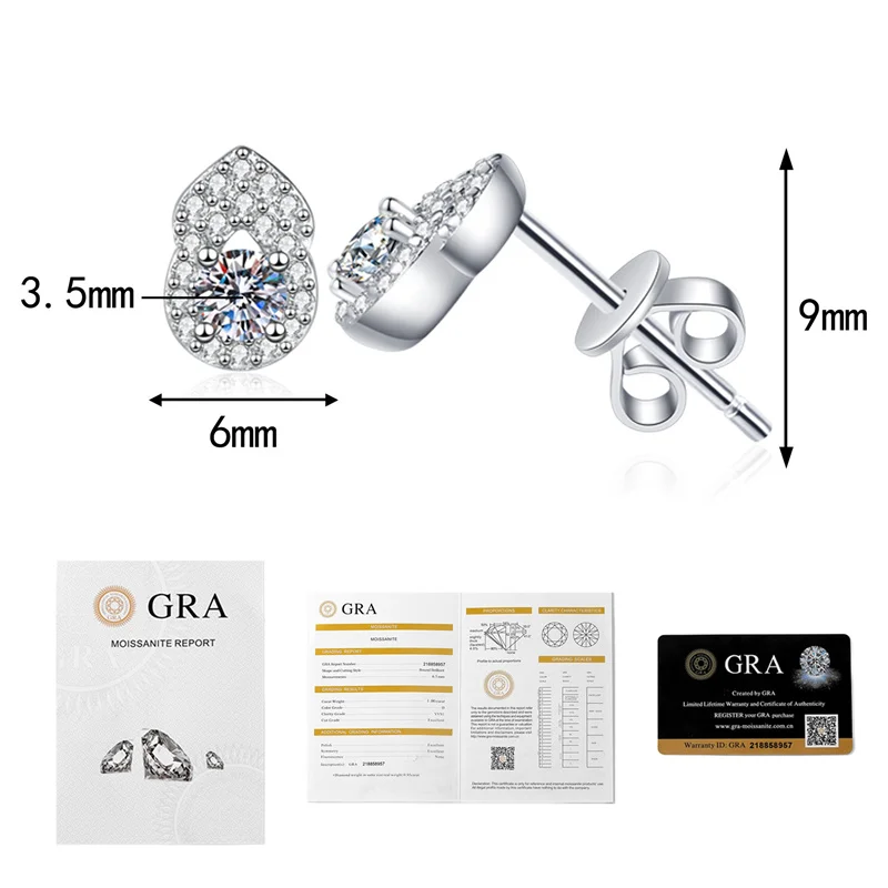 

E303 Lefei Fashion Classic Luxury High Quality Moissanite Trendy Gourd Earring For Women 925 Sterling Silver Party Jewelry Gifts