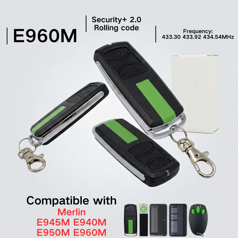 1-10PCS Merlin E960M Garage Door Remote Control 433.30 434.54 433.92Mhz  for E950M E945M E943M E940M Security+2.0 Replacement