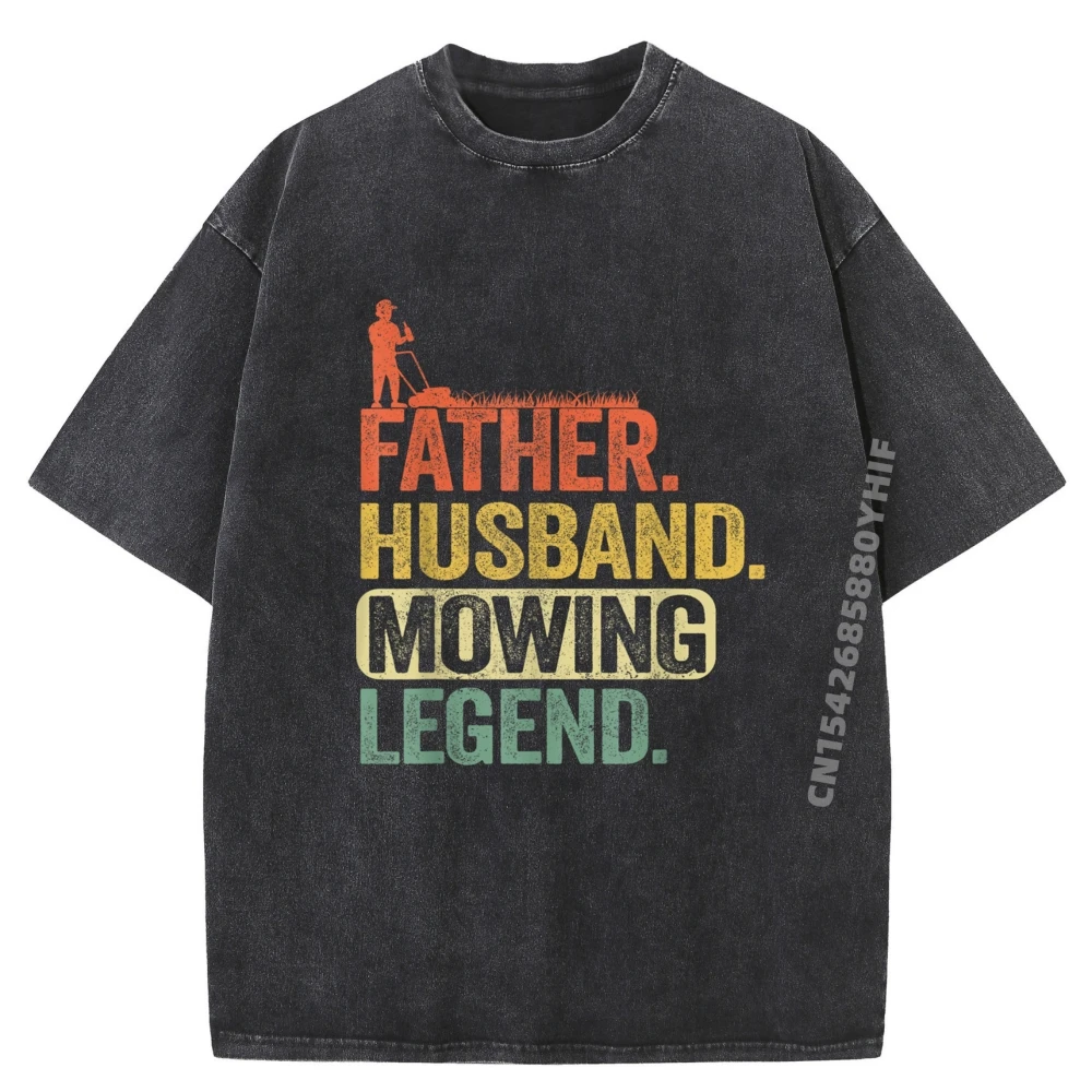 

Father Husband Mowing Legend Gardener Dad Lawn Mowing Camisetas Vintage Washed New In Tops And T-Shirts Vegan Printed Tees